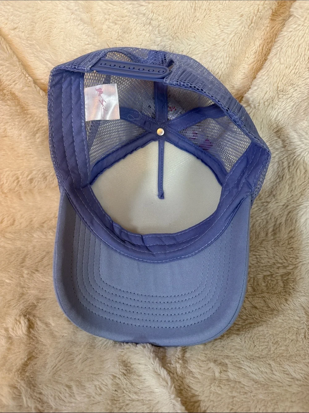Dolly Parton Butterfly Graphic Trucker Hat Periwinkle Blue Mesh Snapback Cap NWT